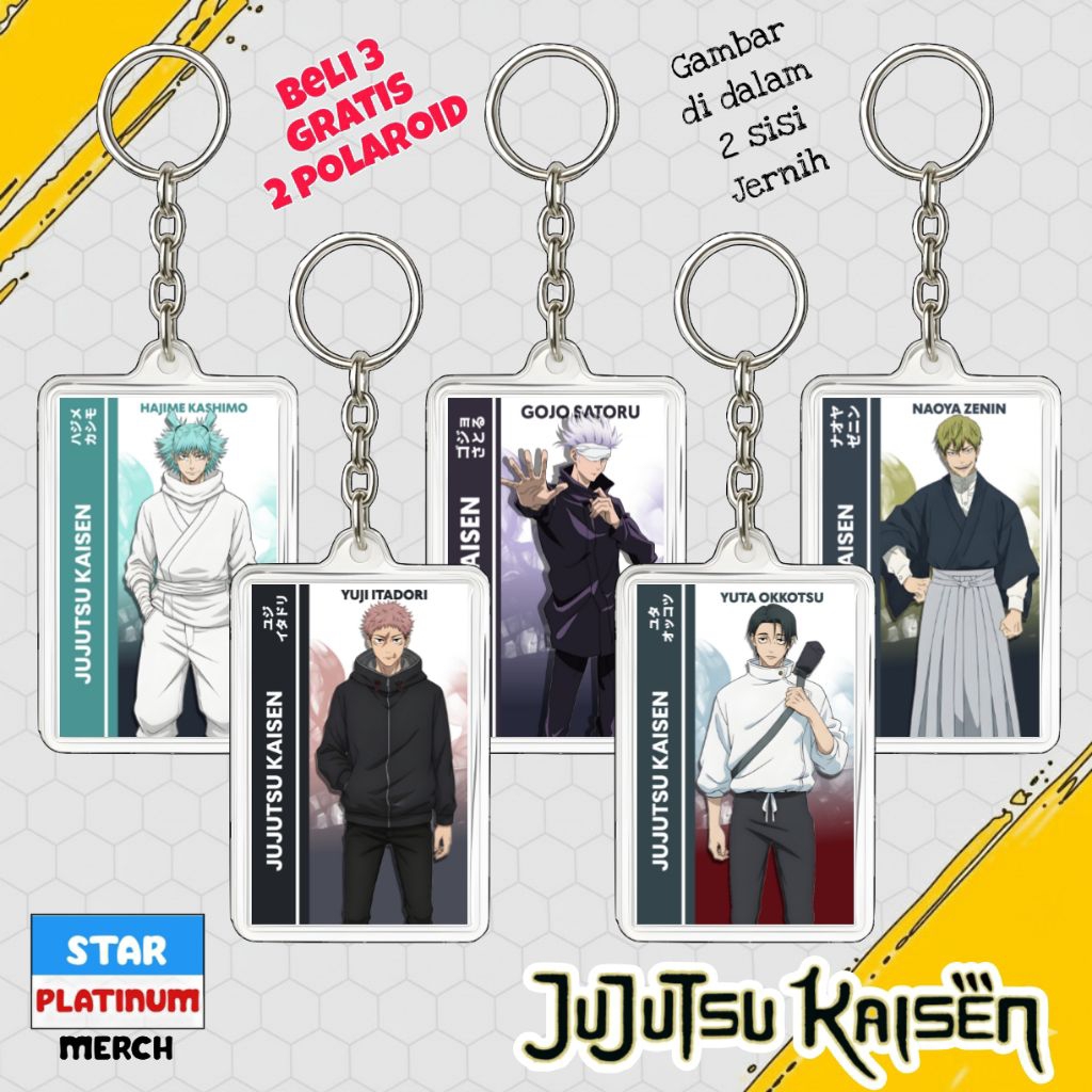 Gantungan Kunci Keychain Jujutsu Kaisen -  Keychain Jujutsu Kaisen - Ganci Anime - Gojo Satoru - Yut