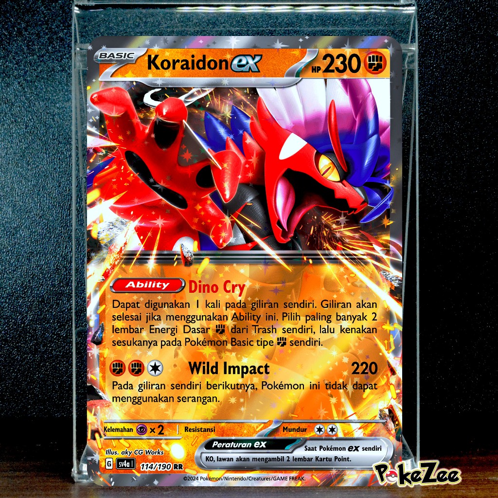 Koraidon ex 114/190 sv4a Kartu Holo Pokemon TCG Indonesia seri Harta Berkilau ex