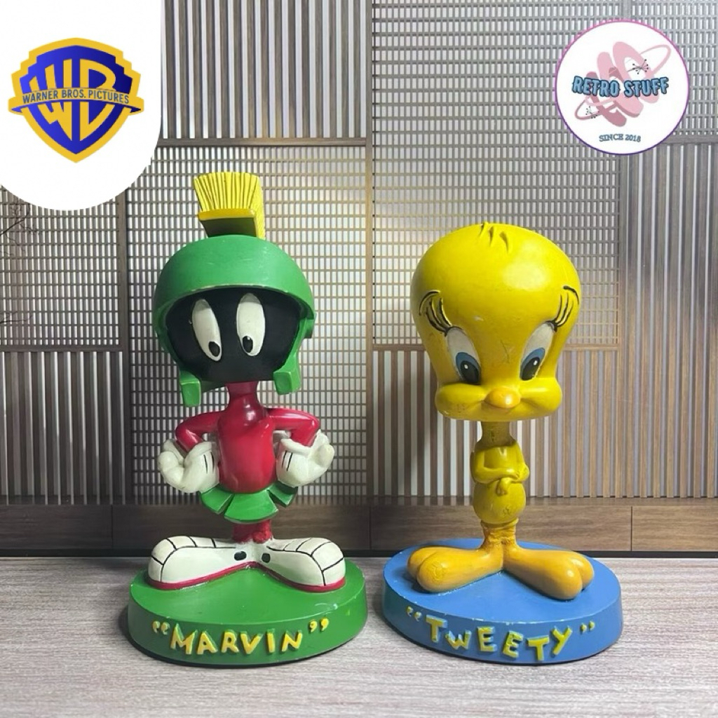 Figure Set Vintage Looney Tunes Marvin & Tweety 1999 Super Rare Ori Warner Bros Studio