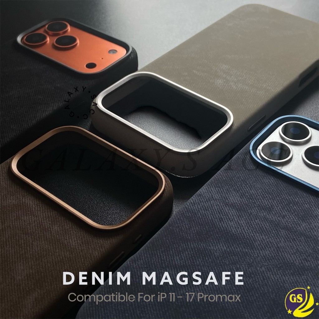 Denim Magsafe Case Leather Hard Case with Magsafe Magnetic Bludru Full Cover for iPhone 17 Pro Max 1