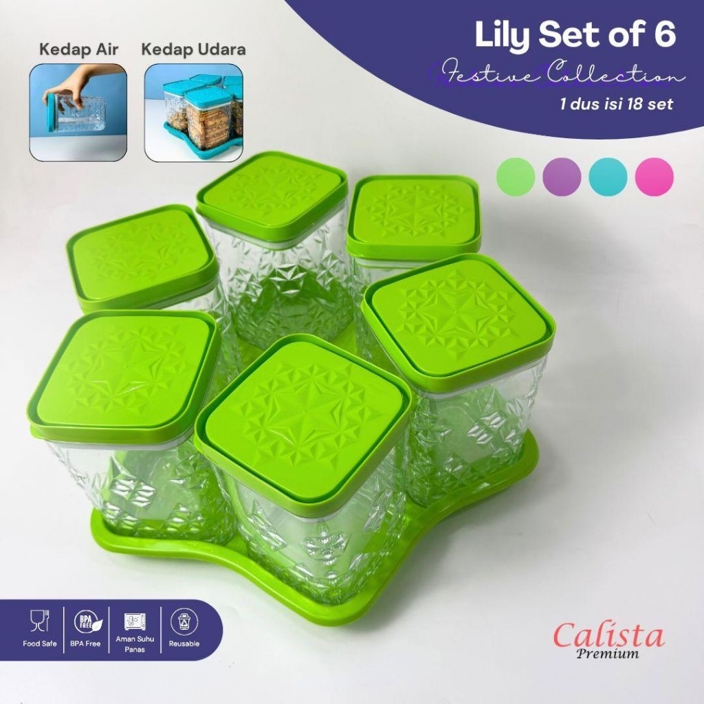 Toples Calista Lily Set 6/Toples penyimpan makanan