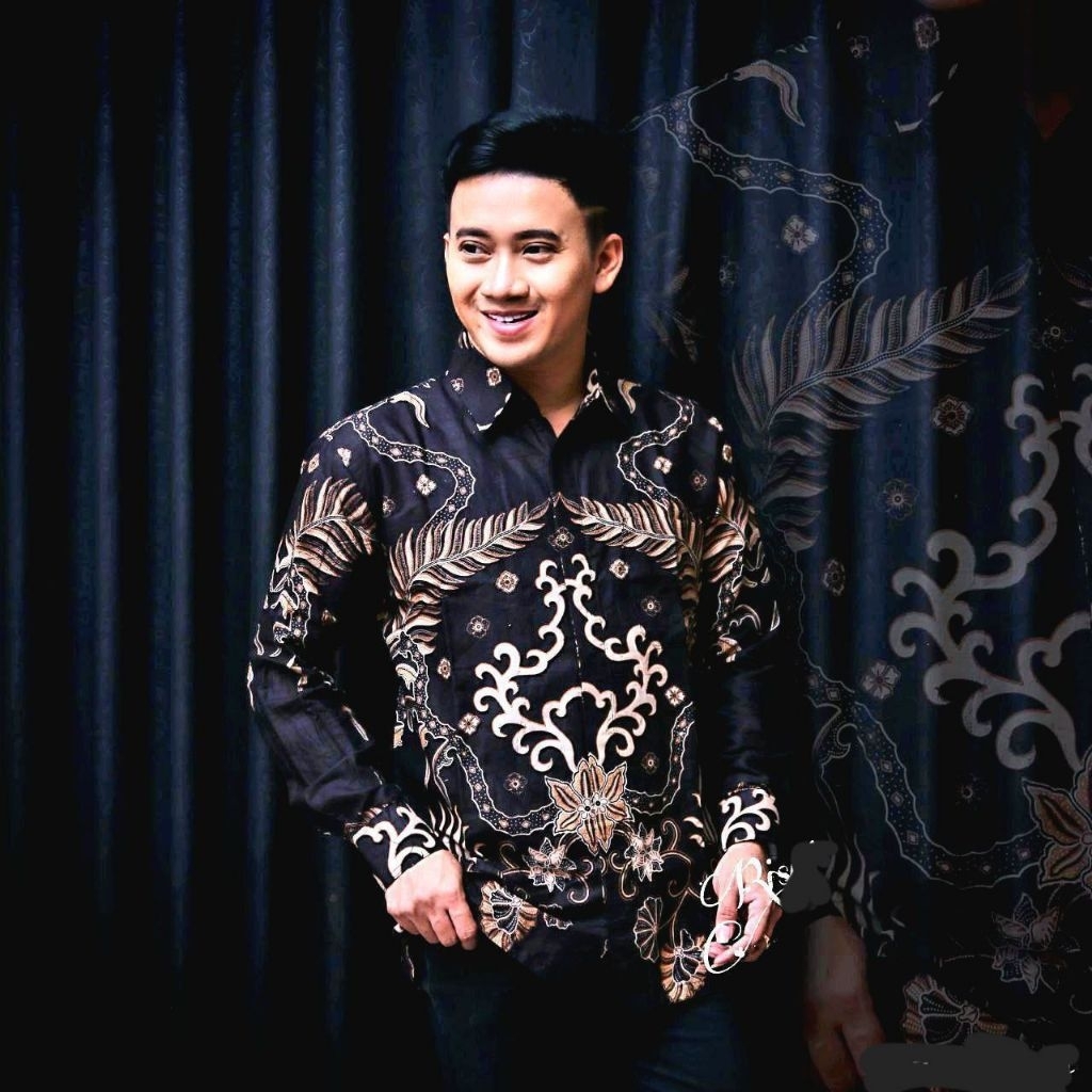 (COD) S06 Kemeja Batik Katun HTM Seragam Motif Keris Hitam Dewasa & Remaja Lengan Panjang Kemeja PJG