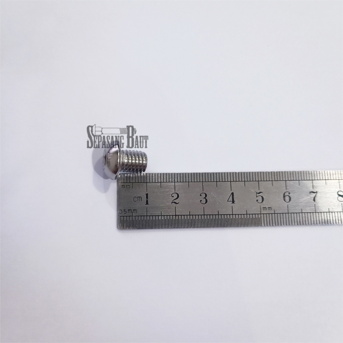 M8 x 12 Baut Button L Stainless 304 M8x12