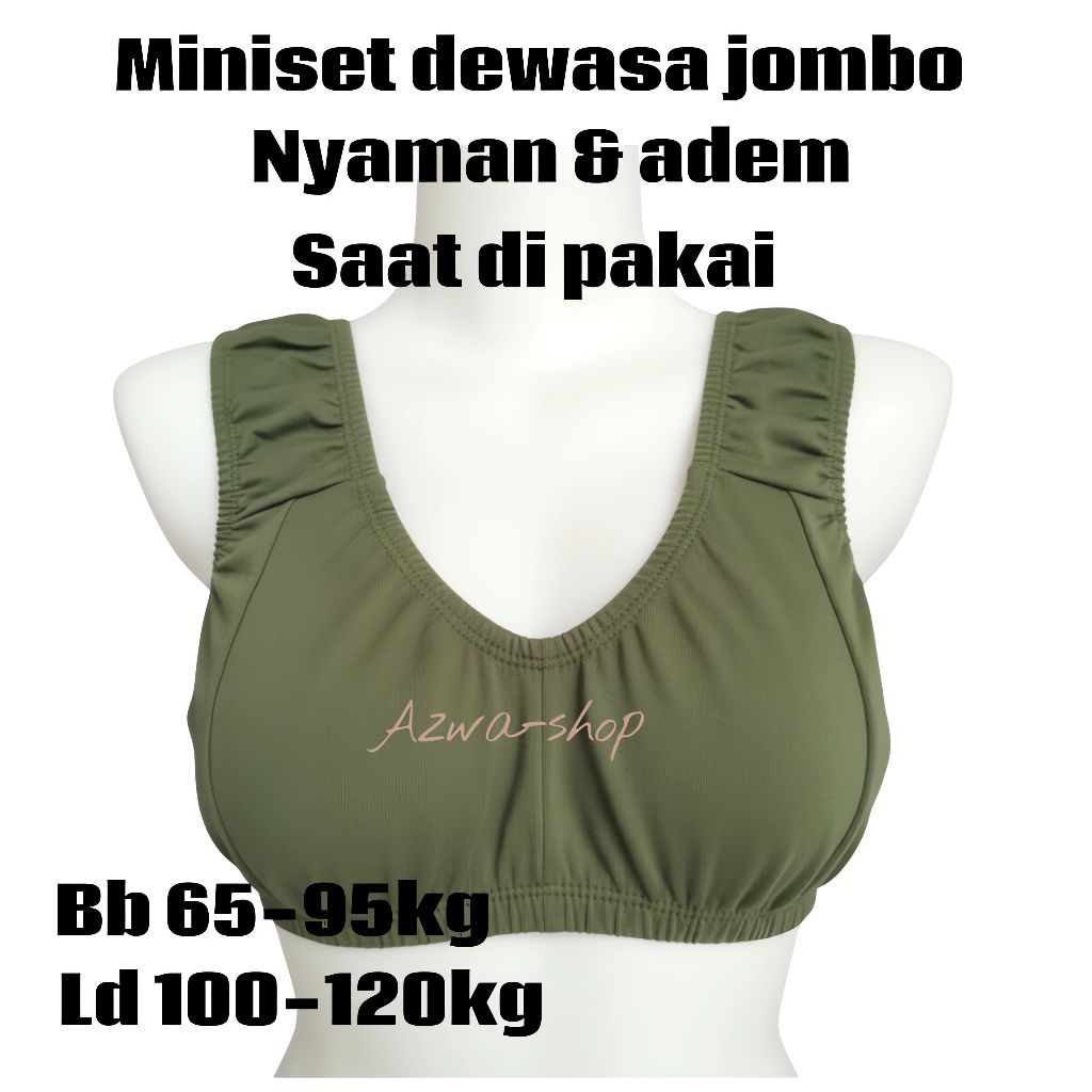 MINISET JUMBO DEWASA, ANTI GERAH/BH kain tanpa busa