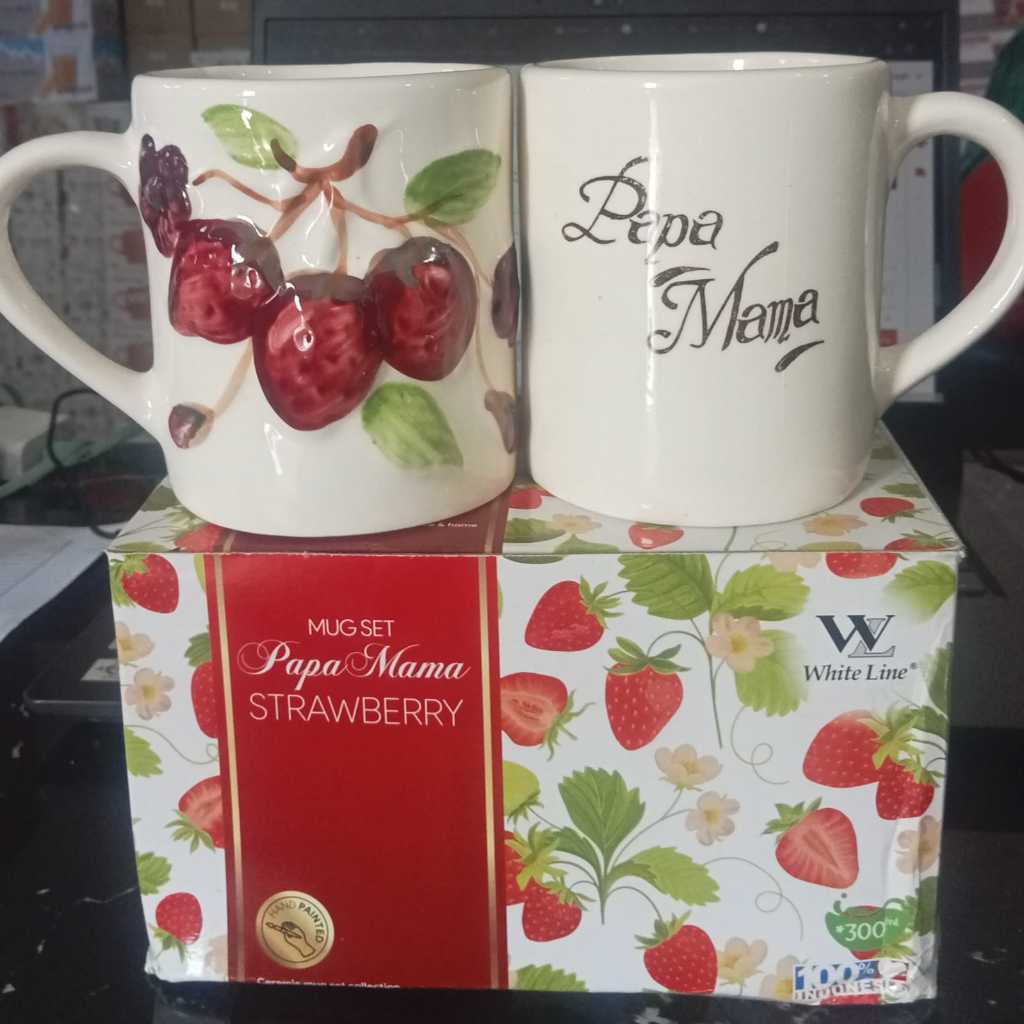 Mug Set Papa Mama Strawberry