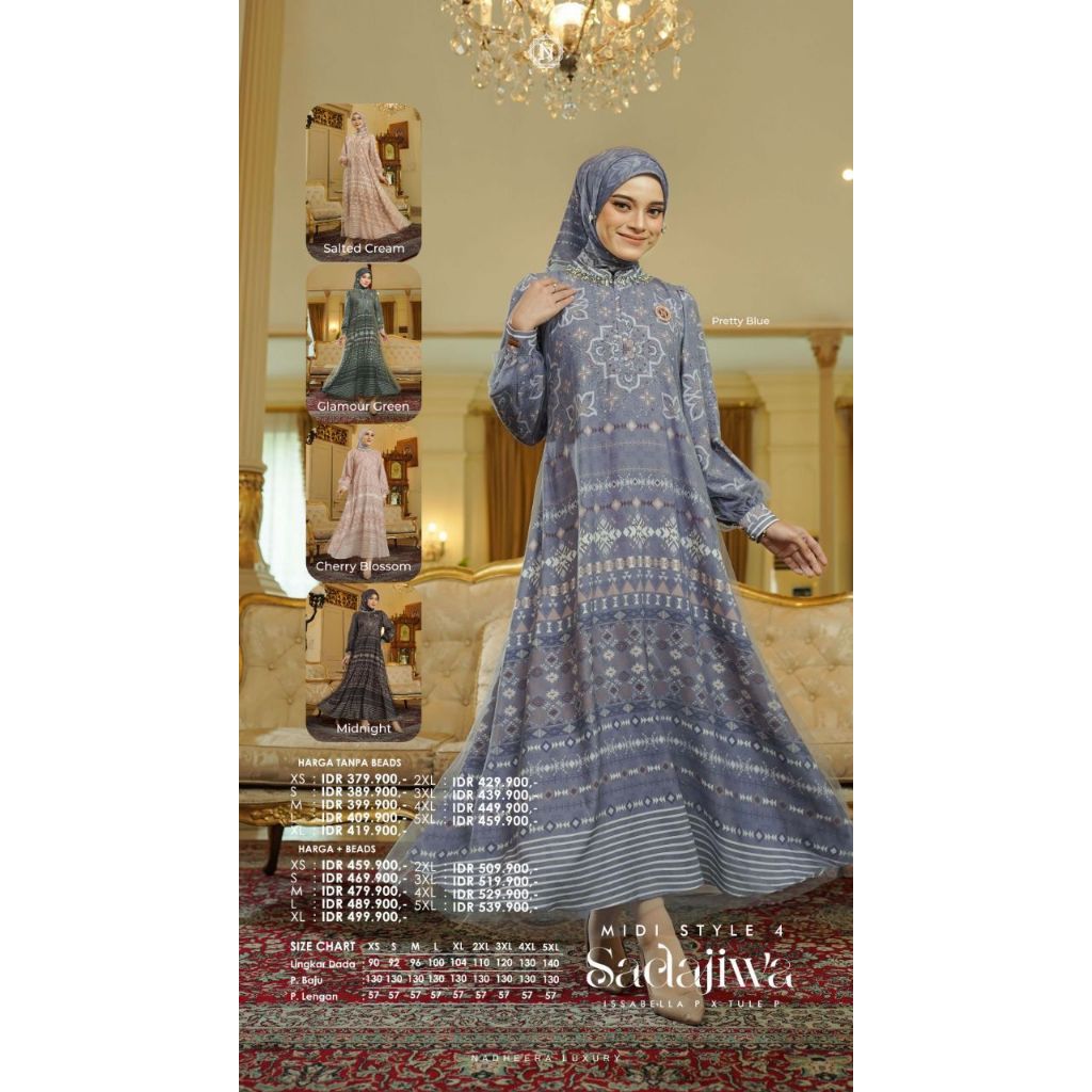 SADAJIWA STYLE 4 DRESS & MIDI DRESS NADHEERA LUXURY BUSANA WANITA MUSLIM