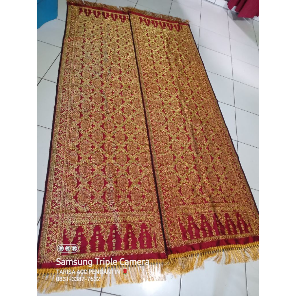 Kain selendang Pengantin palembang ( asli tenun) / mak besan pengantin songket tenun asli