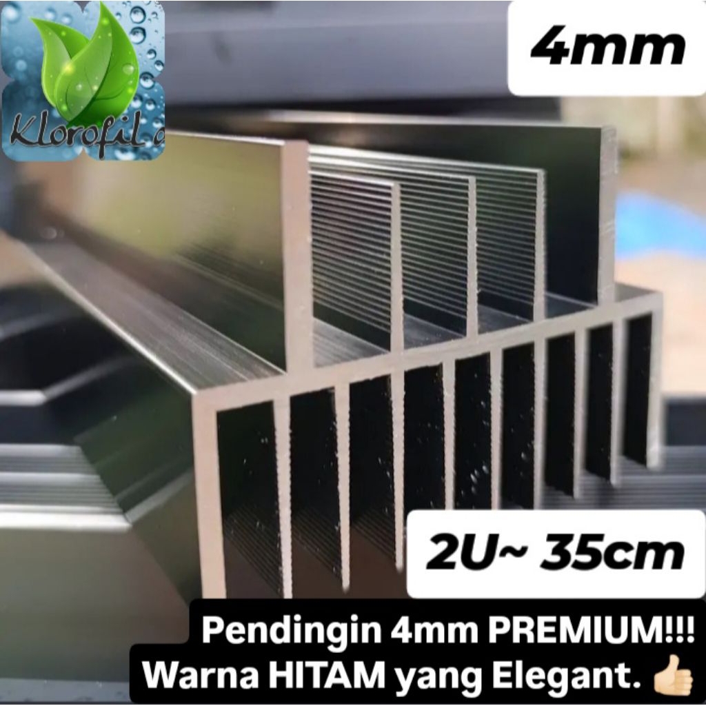 Heatsink 2U 35CM tebal 4MM warna hitam