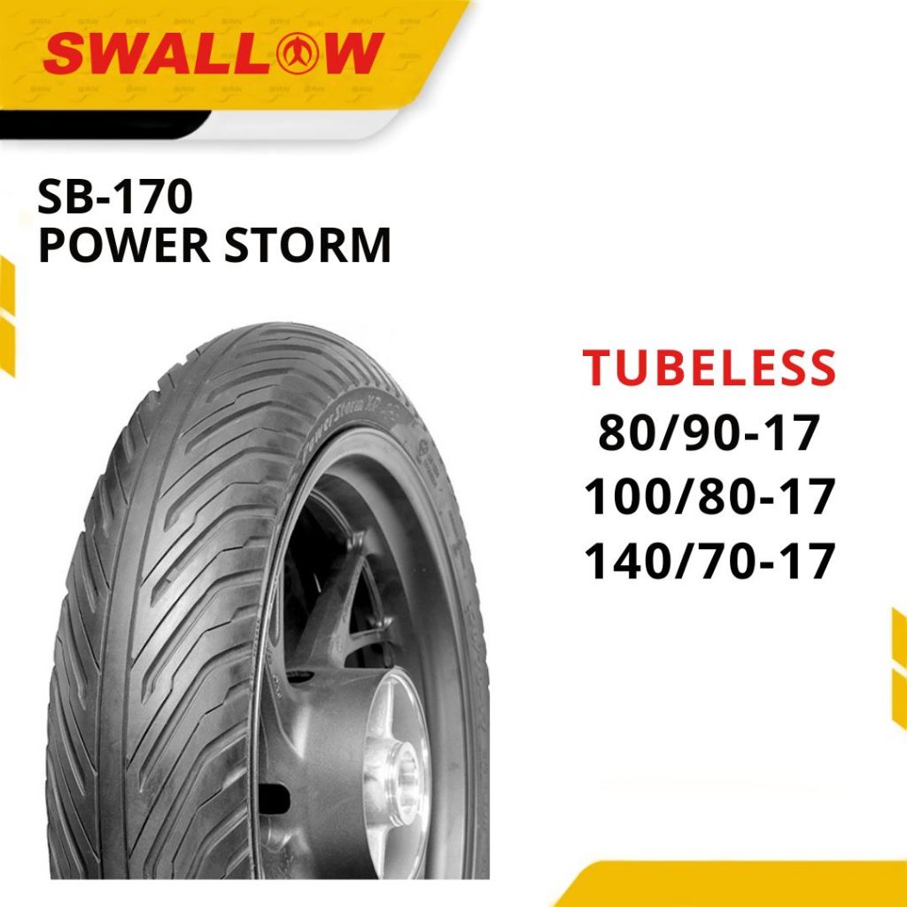 NEW BAN MOTOR SWALLOW 80/90 100/80 140/70 RING 17 SB-170 POWER STORM XP TUBELESS