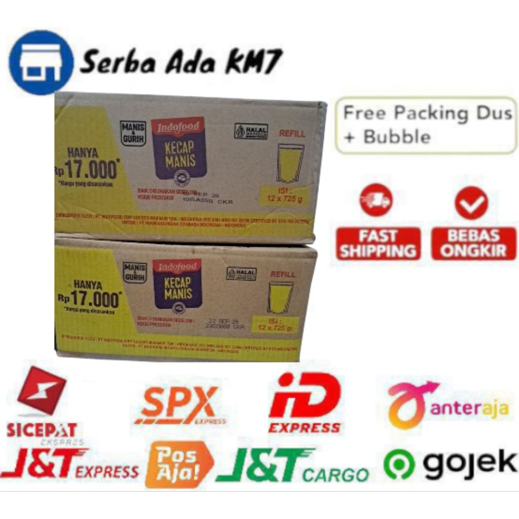 INDOFOOD KECAP MANIS REFILL 725 GRAM 1 DUS ISI 12 POUCH