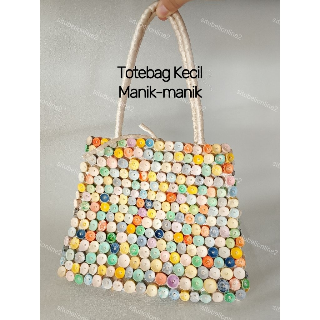 Tas kecil manik warna warni - totebag kecil manik manik-manik - Tas manik manik