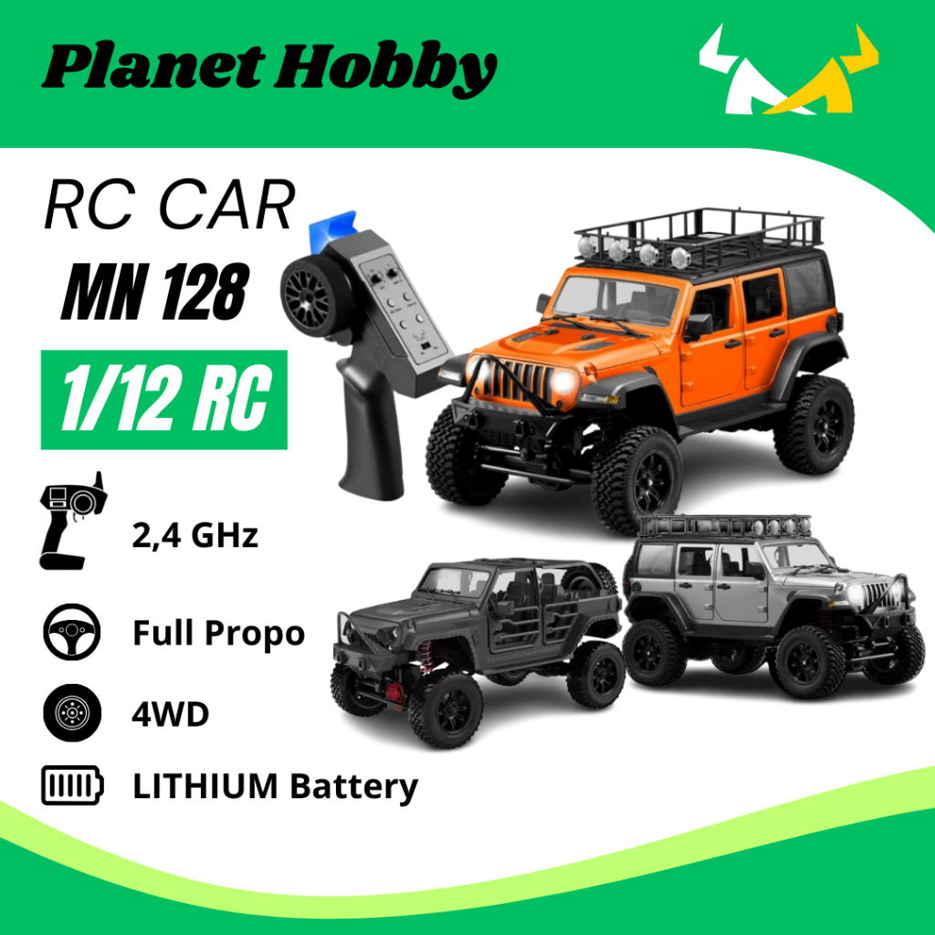 RC MN128 RTR 1/12 Scale Jeep Rubicon Rock Crawler Offroad Adventure