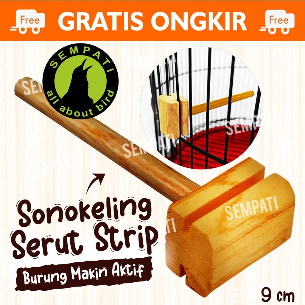 SEMPATI Tangkringan Samping Kayu Sonokeling Serut Tangkringan Sangkar Kandang Burung Pleci Ciblek Ko
