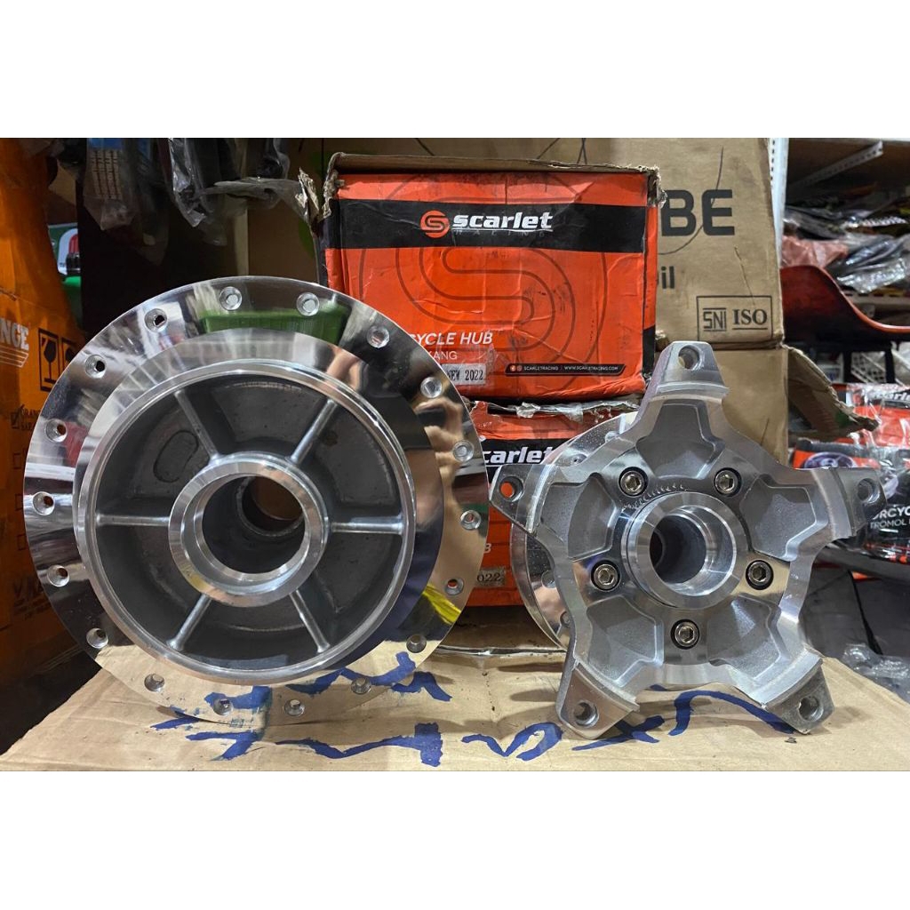 TROMOL DEPAN BELAKANG SCARLET CHROME CB 150 R 2020 / CB 150 R UPSIDE DOWN LUBANG 6