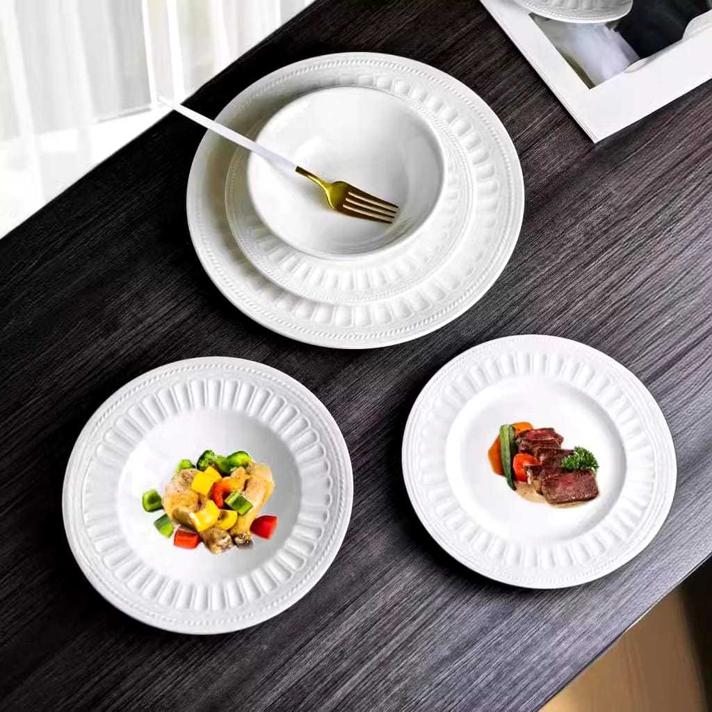 Piring Mangkok Keramik Putih / Piring Hotel Cafe