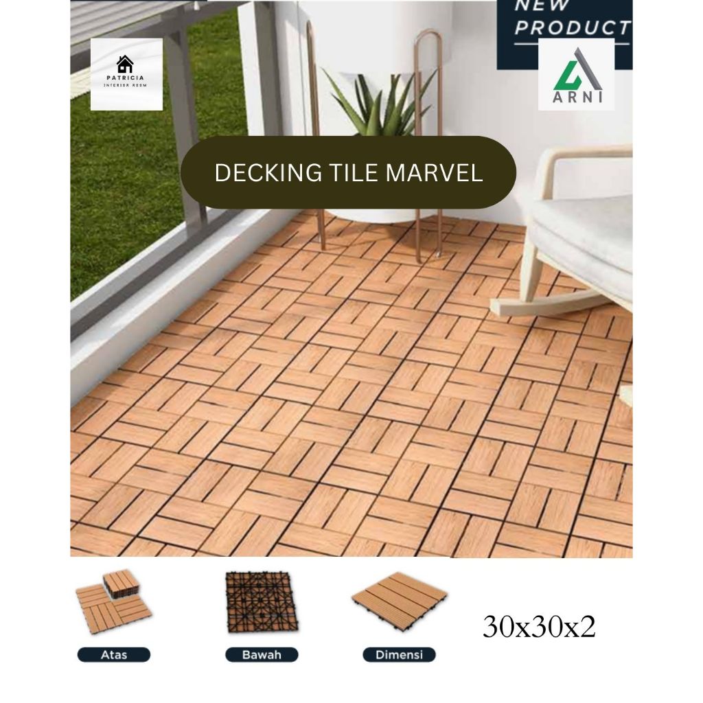 Decking Tile Kayu/Composite Marvel | Decking Tile Outdoor | Tebal 20mm