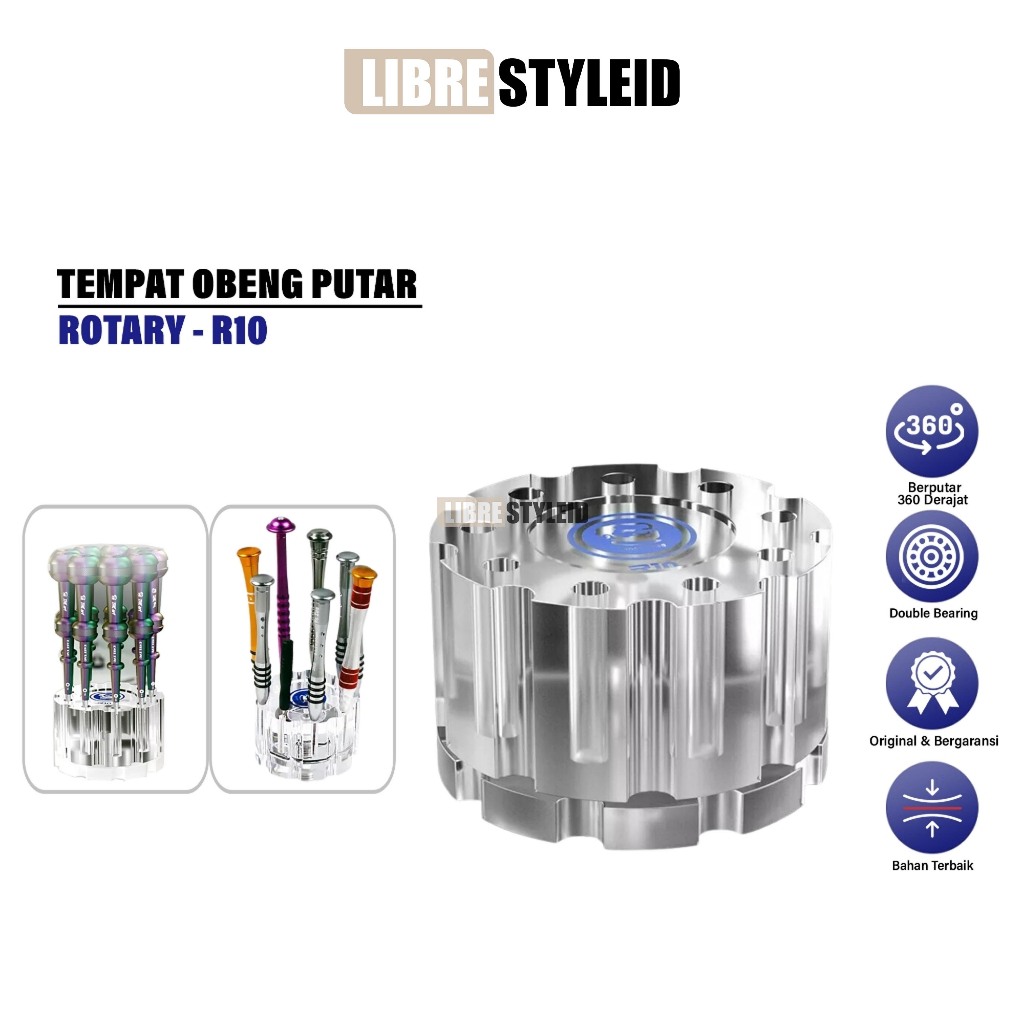 MECHANIC R10 Rotary Storage Box – Tempat Obeng & Pinset Putar Bahan Akrilik Premium
