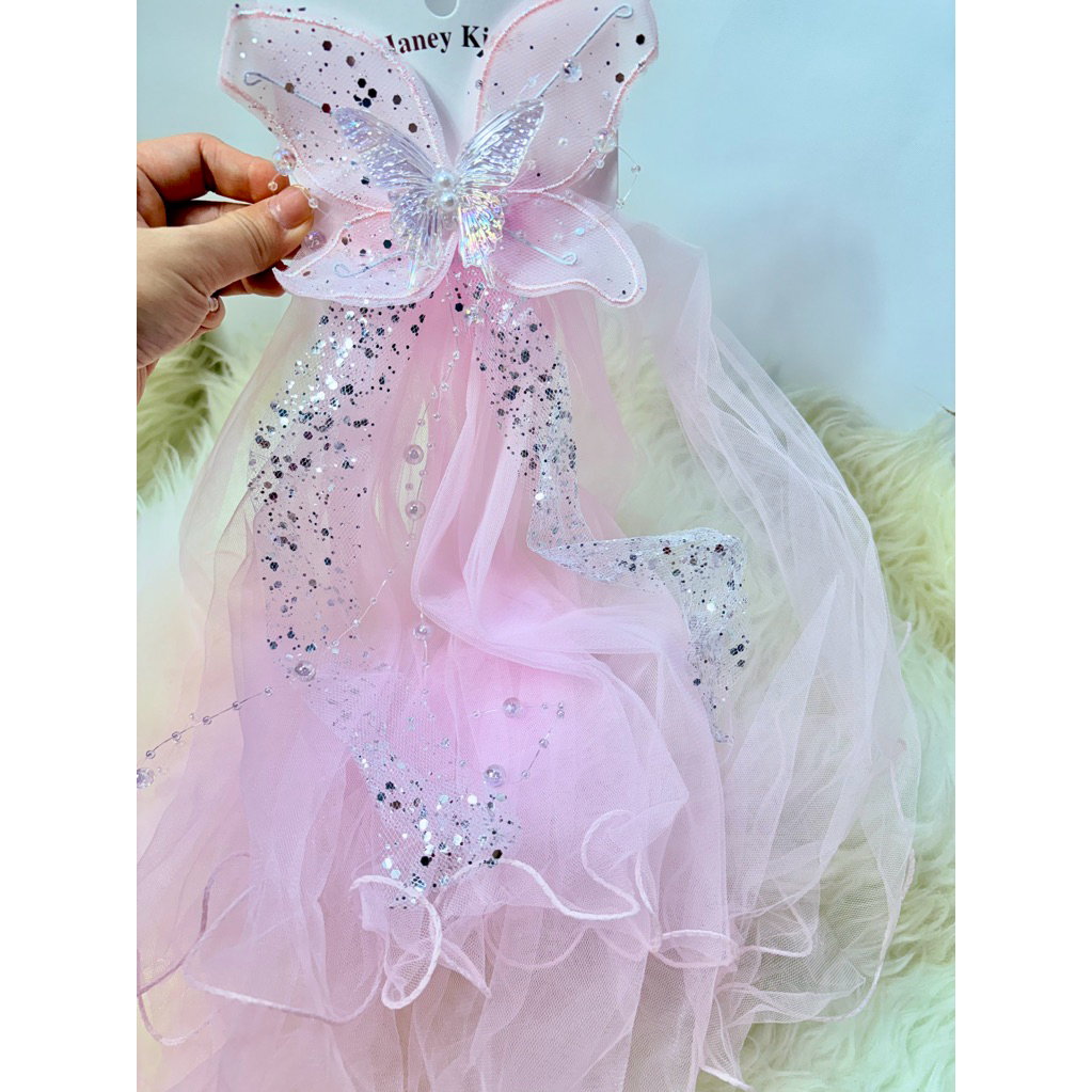 Pita rambut rumbai panjang hairpin long veil tail woman, kids