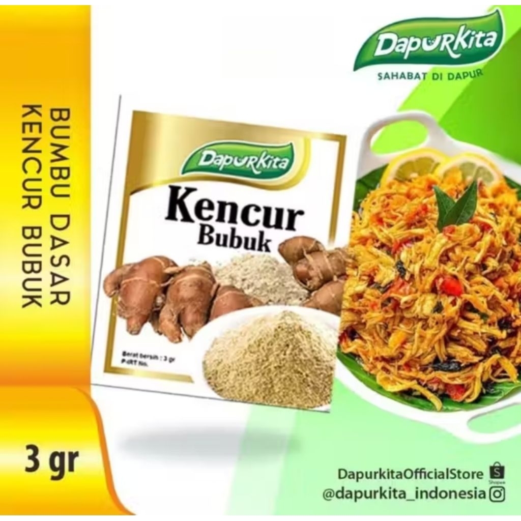 bubuk kencur Dapur kita 3 gram kencur bubuk sachet