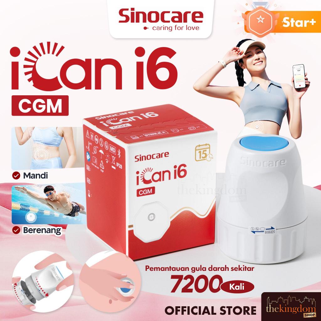 Sinocare iCan i6 Continuous Glucose Monitoring System CGM Alat Cek Gula Darah Sensor Diabetes Mudah 