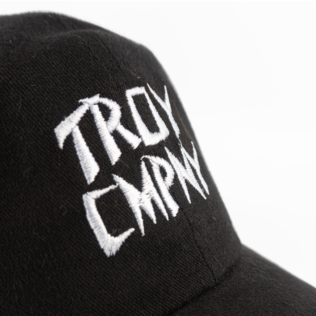 [Free Box] Troy Company Baseball Polo Cap Black Primitive - Topi Polo Baseball Hitam BC 3460
