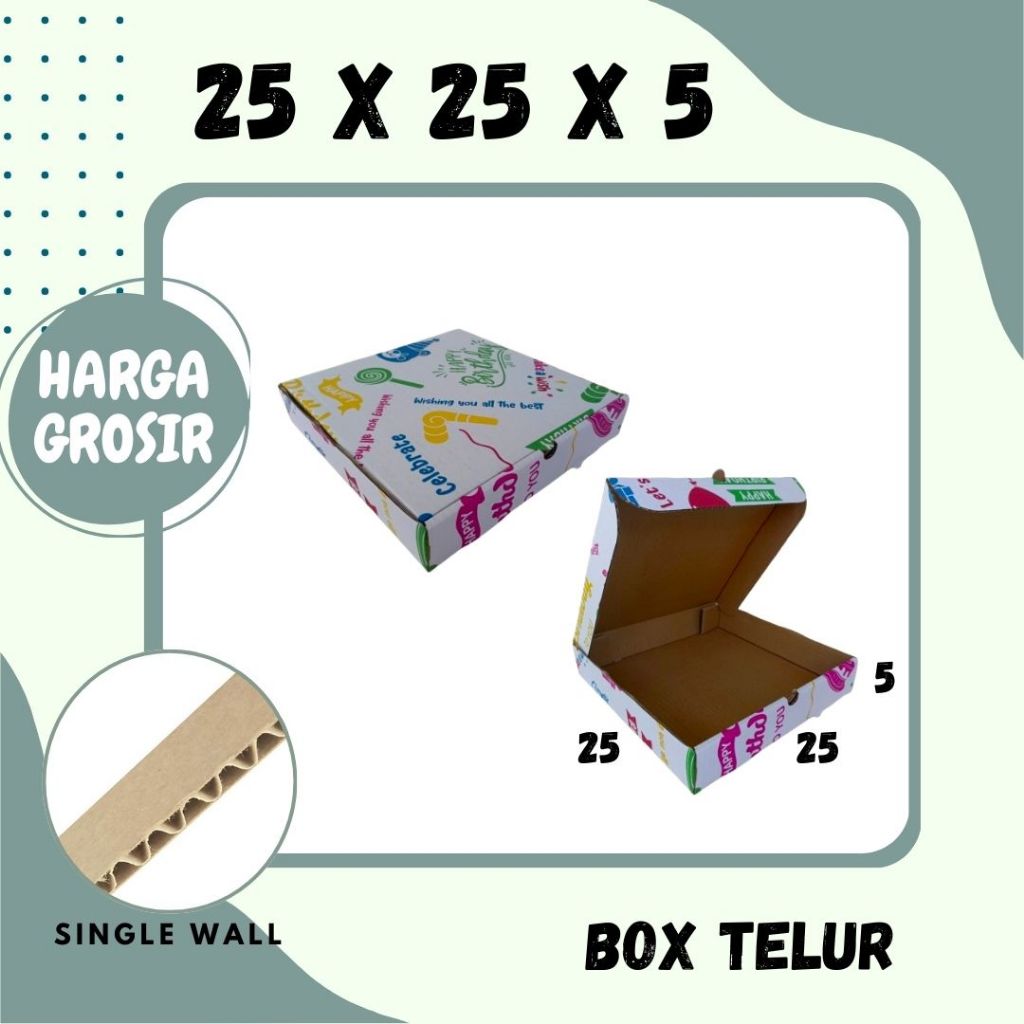 kardus 25x25x5 LD Box Ultah Kado Happy Birthday Kemasan Kotak Kado Tas Kardus Hampers