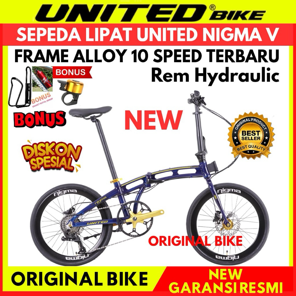 Sepeda Lipat 20 Folding Bike United Nigma V Terbaru