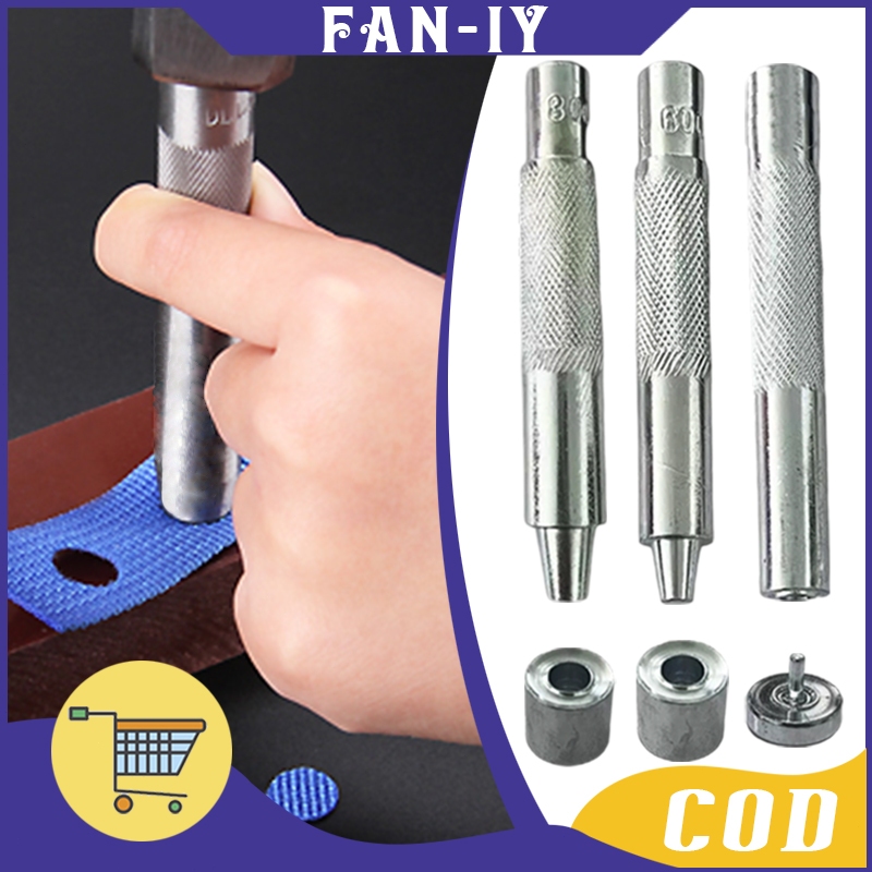 5/8/10mm Alat Ketok Pasang Mata Ayam Manual Eyelet Baja Karbon