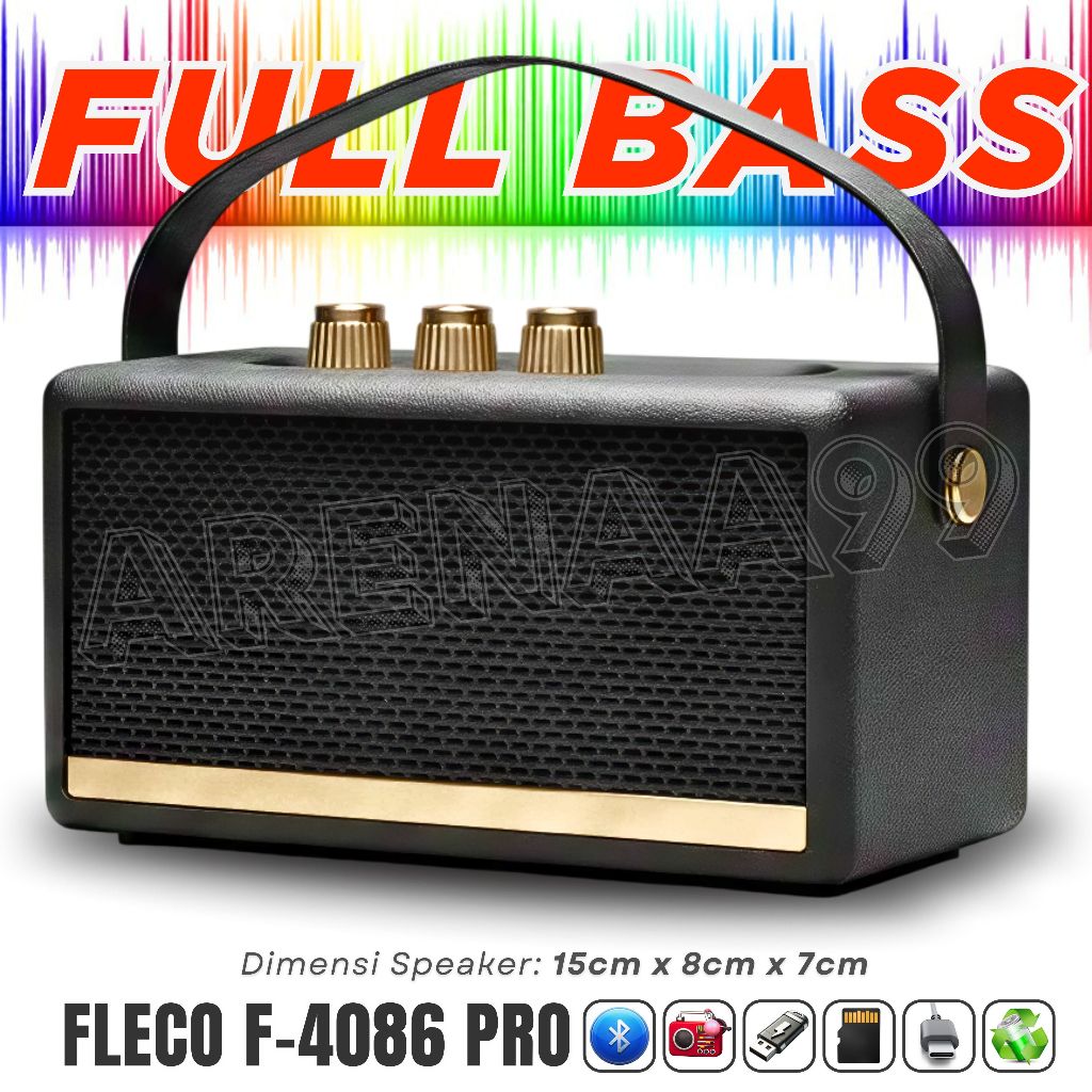Murah Banget Speaker Full Bass Retro Klasik Charger USB Tipe-C Bisa Bluetooth Radio USB TD Card LED 