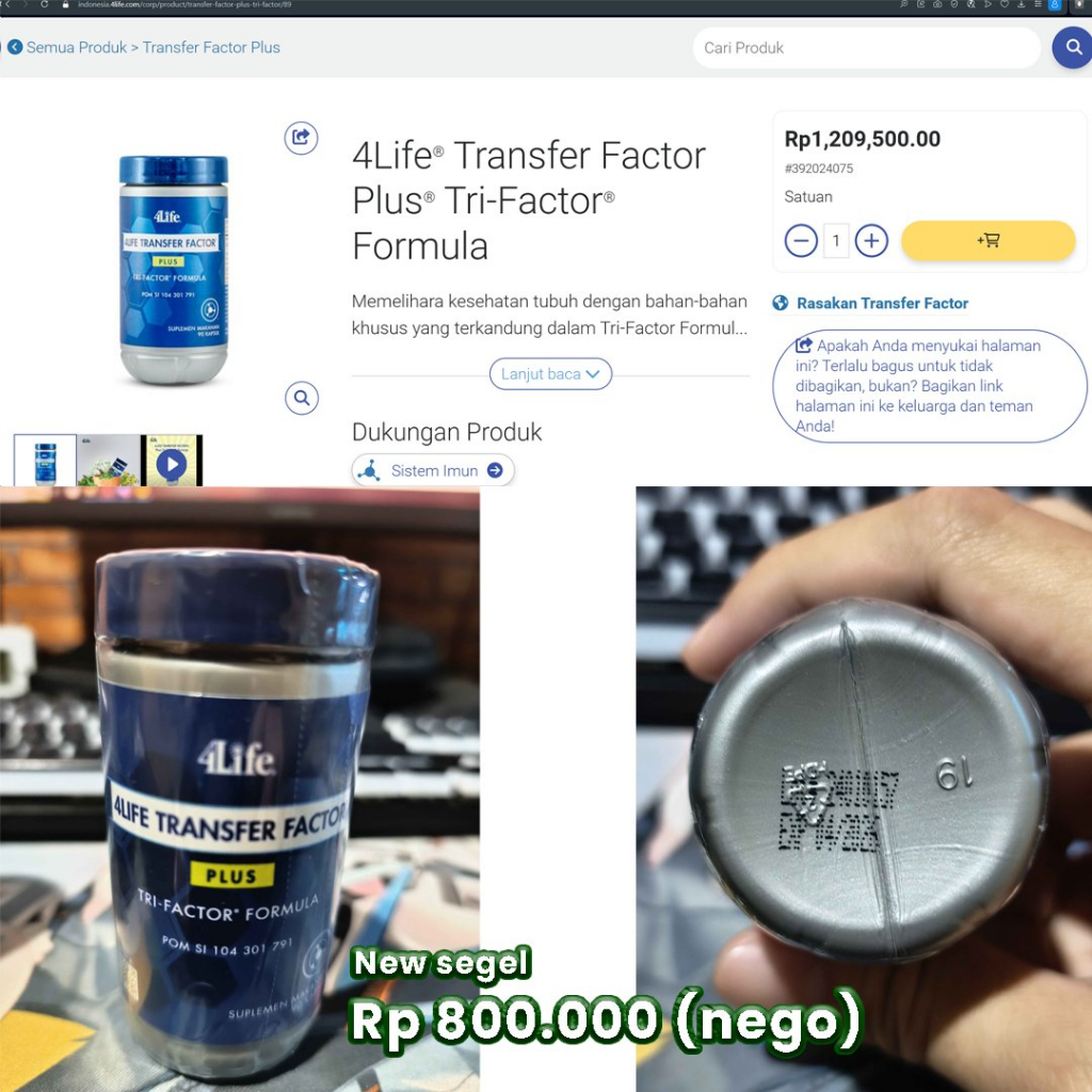 4LIFE Transfer Factor Plus, Renuvo, Targeted Vitamin & Mineral Complex Suplemen Untuk Imunitas Tubuh