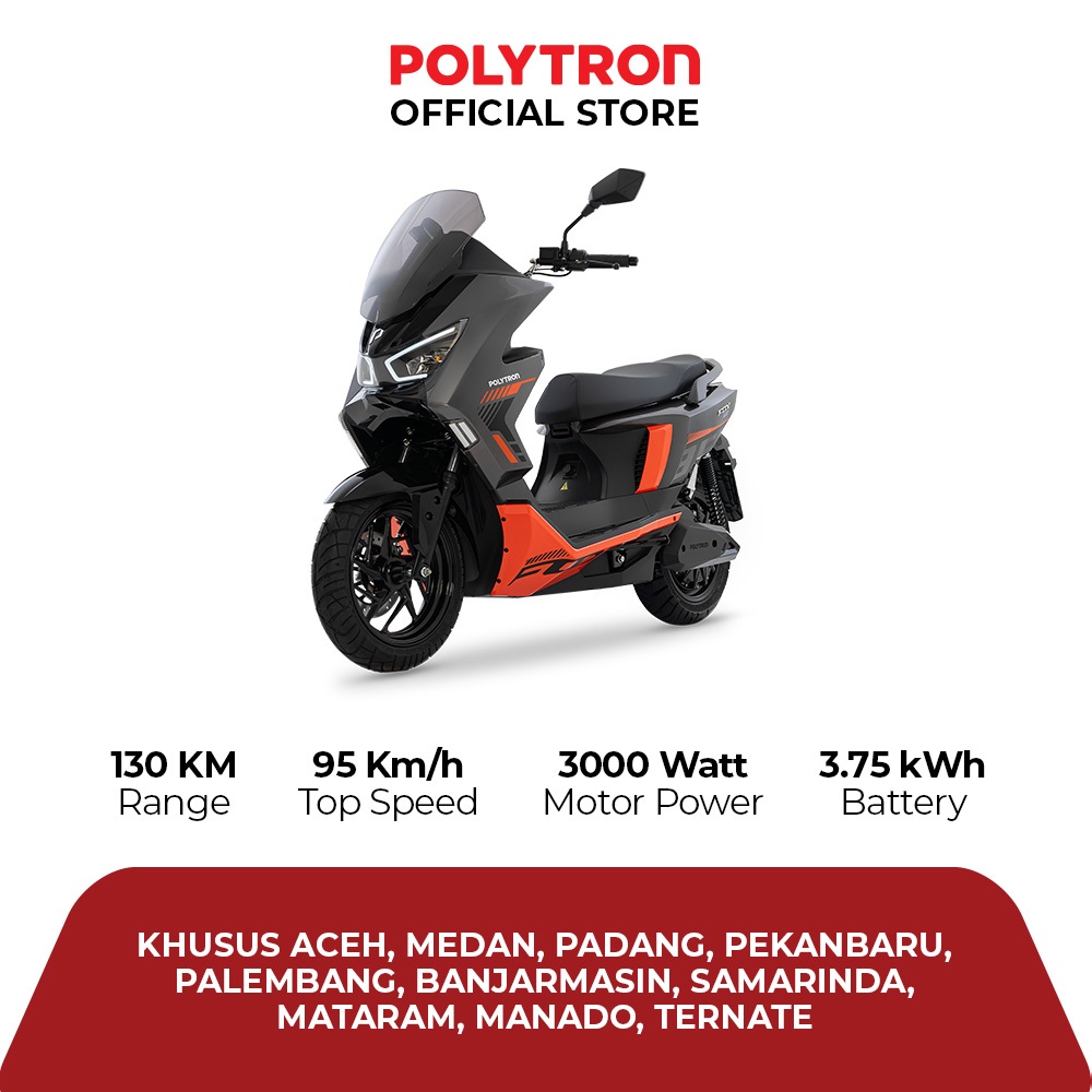 Polytron Fox 350 - Battery as Service - Electric Sepeda Motor Listrik - OTR Aceh, Medan, Palembang, 
