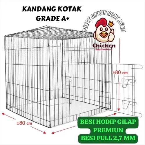 Kandang Galvanis / kurungan ayam galvanis KOTAK 80x80x80 CM
