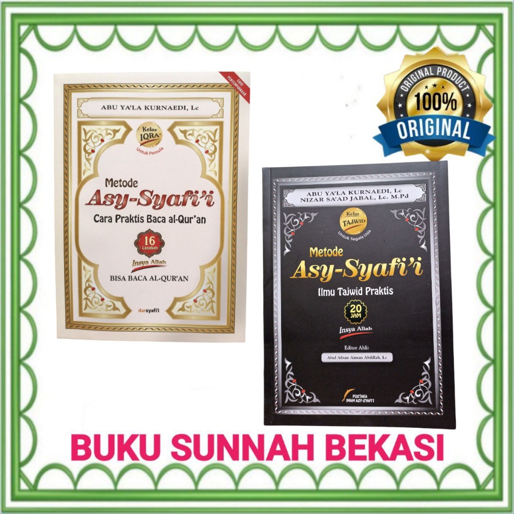 Paket Balajar Tajwid | 1 SET Metode Syafii  Edisi TAJWID Dan Edisi IQRA | Metode Asy Syafii