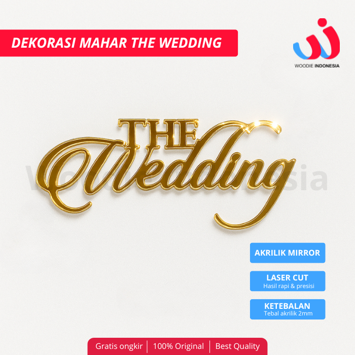 The Wedding Nama Mahar Cutting Nama Cetak Nama Mahar Custom Bahan Akrilik Hiasan Mahar