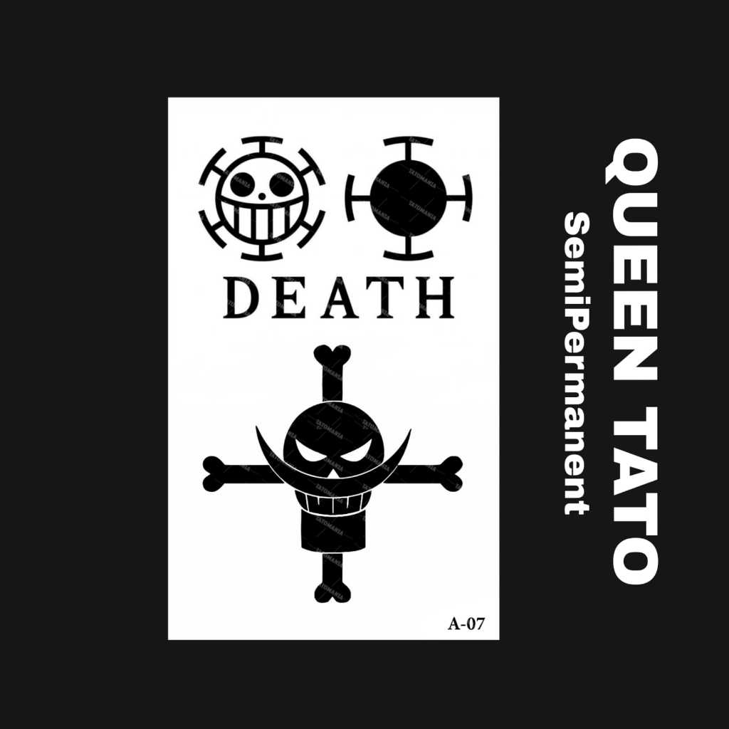 Stiker tato temporer semi permanen Motif One Piece A-07 - QueenTato