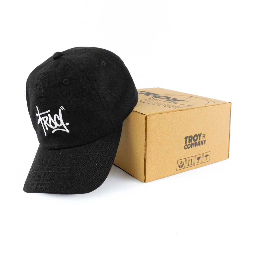 [Free Box] Troy Company Baseball Polo Cap Black Wildstyle - Topi Polo Baseball Hitam BC 3463