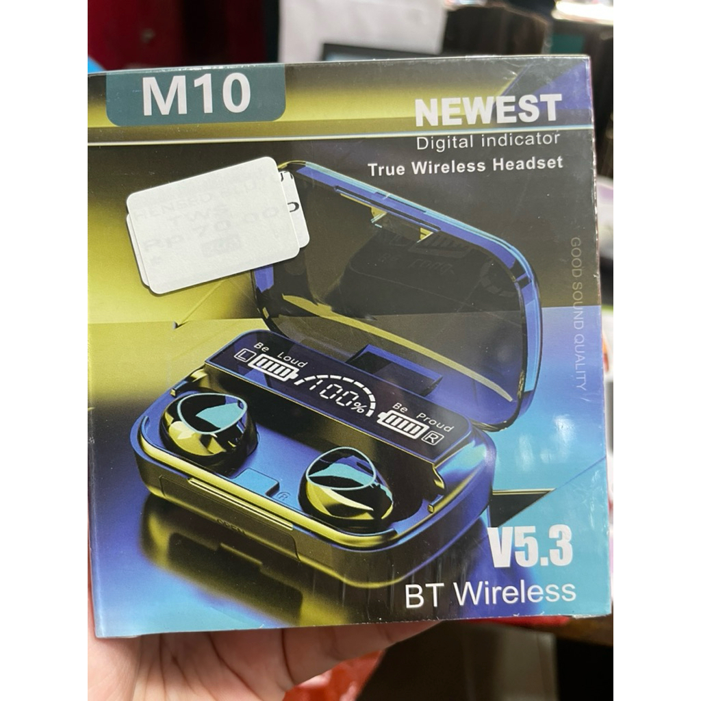 TWS M10 Pro V5.3 Headset Bluetooth Wireless Digital Display Powerbank Case