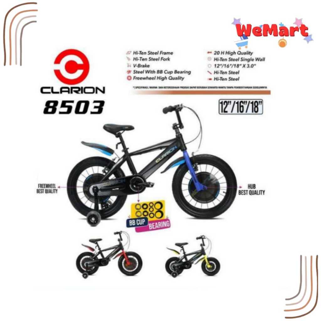 8503 9920 9923 CLARION KIDS BICYCLE // Sepeda BMX BIKE Roda Dua Anak Plus Roda Bantu Ban Jumbo 3.0 /
