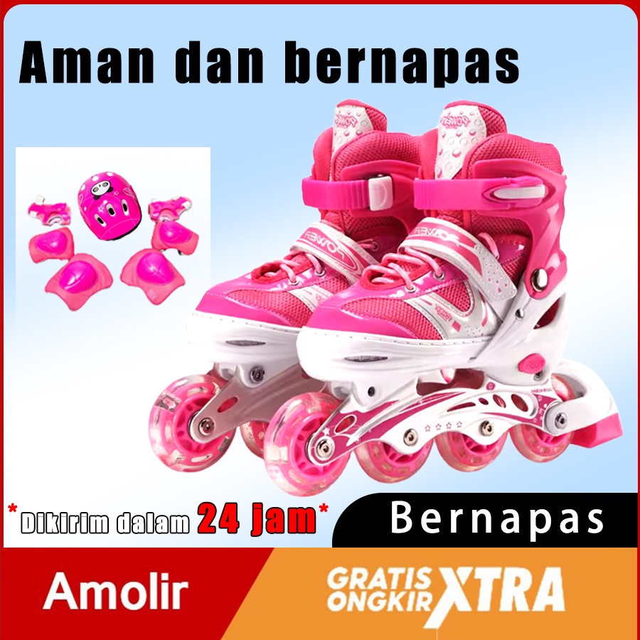 Ada hadiah gratis (pilihan sendiri)Sepatu Roda Anak Roda Lampu Kilat Menyala / Sepatu Skateboard Ana