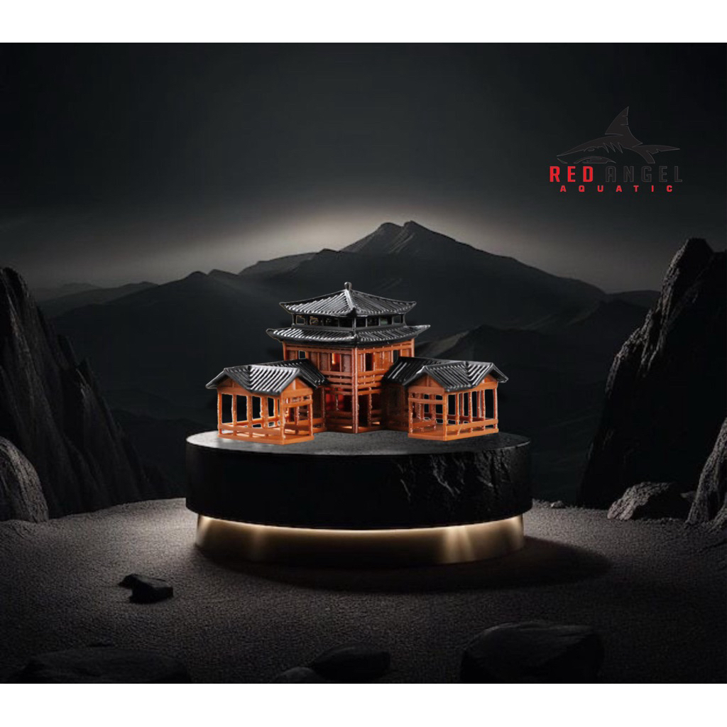 miniature rumah kuil hiasan aquarium aquascape diorama