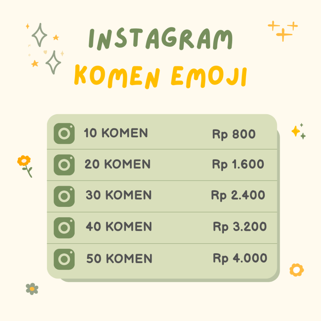 JASA INSTAGRAM KOMEN RANDOM EMOJI BOOSTER SOCIAL MEDIA BERGARANSI TERMURAH PERMANEN