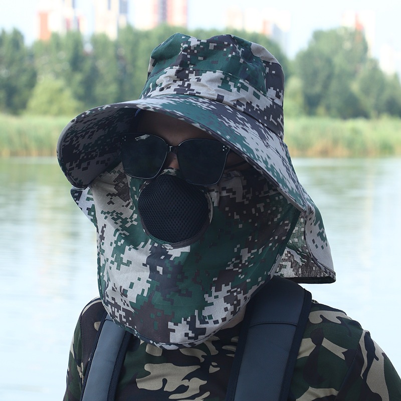 Topi Outdoor Abu Klasik Wanita – Topi Penutup Wajah & Leher Anti Panas Unisex