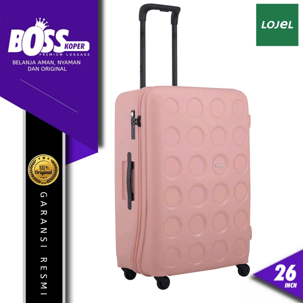 LOJEL koper 26 inch medium size kuat tahan banting polypropylene material TSA lock anti theft roda 3