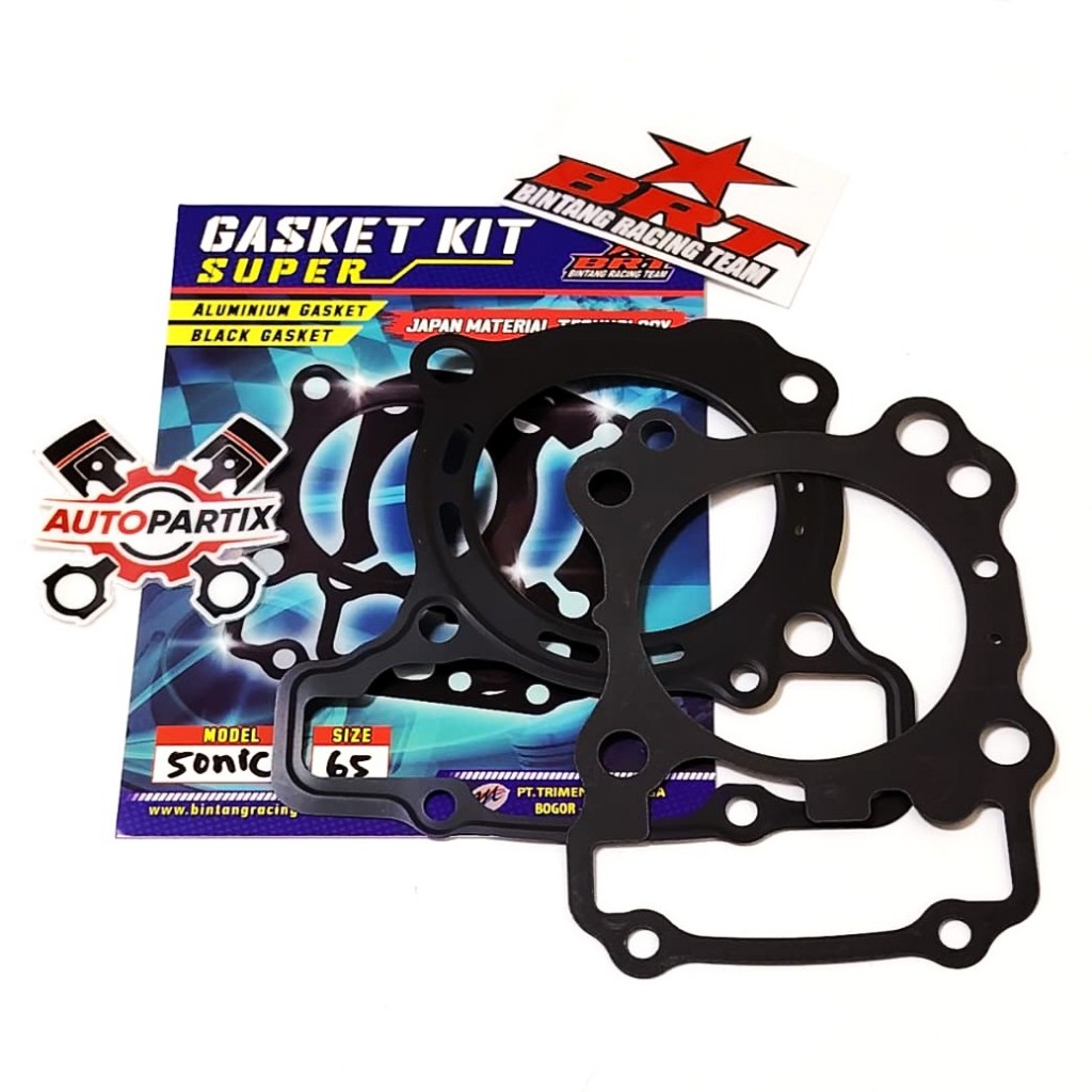PAKING ATAS BAWAH BRT SONIC NEW CB 150 R CBR 150 CBX 150 SUPRA GTR 65 mm GASKET BRT PAKING BLOK HEAD