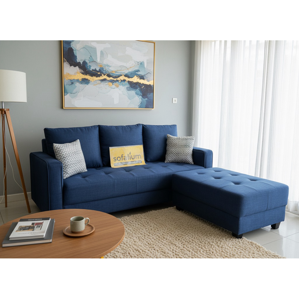 sofa minimalis selonjor graphite