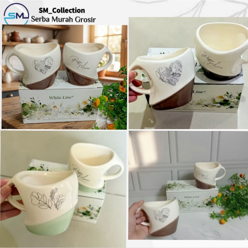mug set/mug cantik/mug kopi/mug whatellin/gelas kopi/mug sofenir/mug PAPAMAMA JINNY 2P