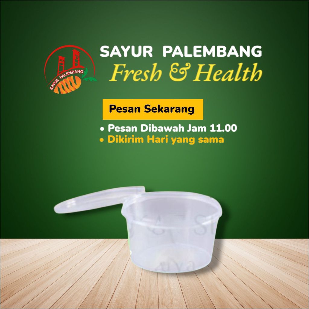 Tempat Saos Plastik 25 35 50 100 ml / Cup Sambal Thinwall untuk Saus Sambel Cabe kecil - Sayur Palem