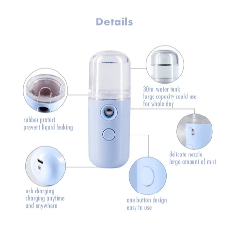 BESTPROMO MAINAN ANAK NANO SPRAY PORTABLE MINI MIST USB Rechargeable
