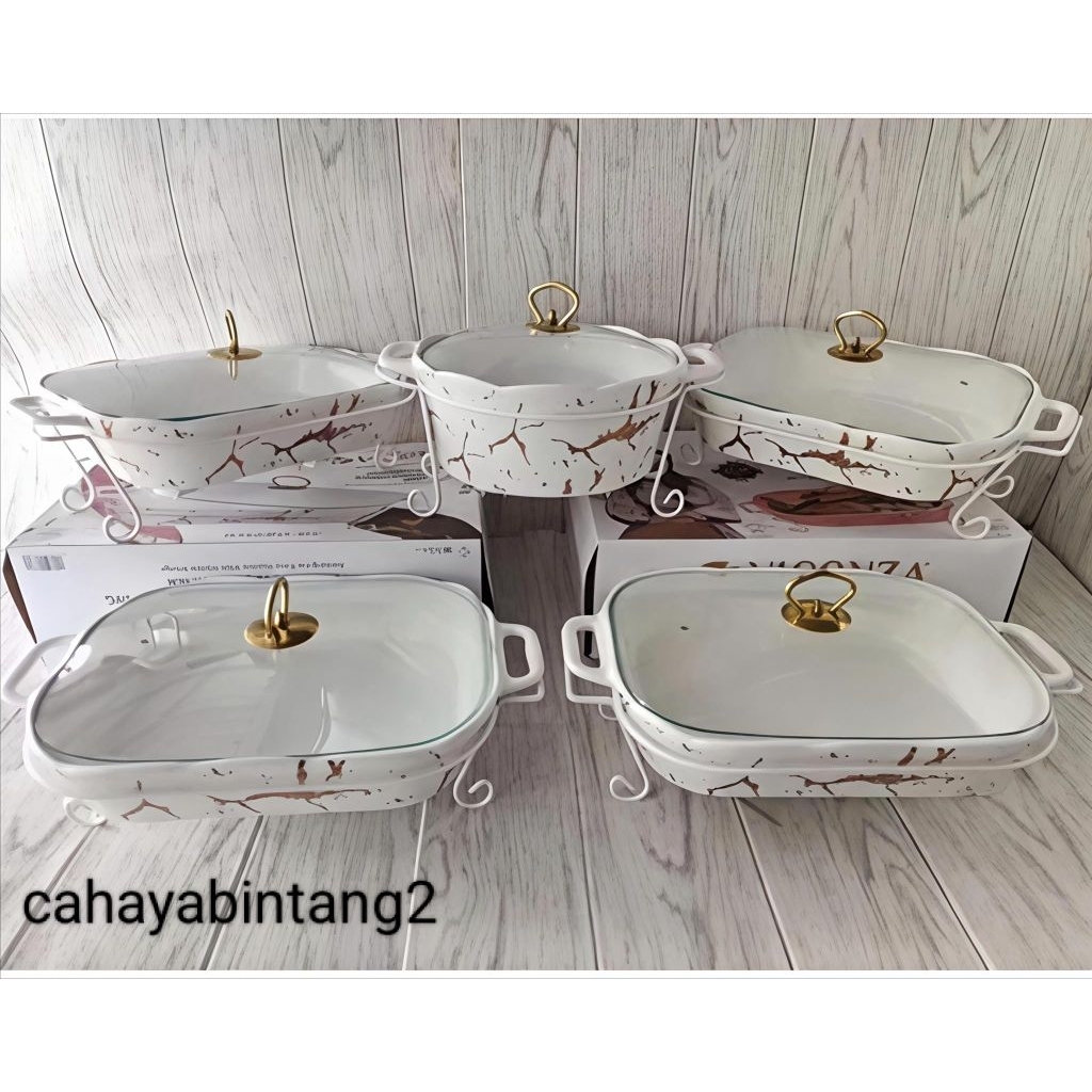 (Khusus Instant) Prasmanan Pesta Keramik Marble Vicenza Set 5 Buah 680+681