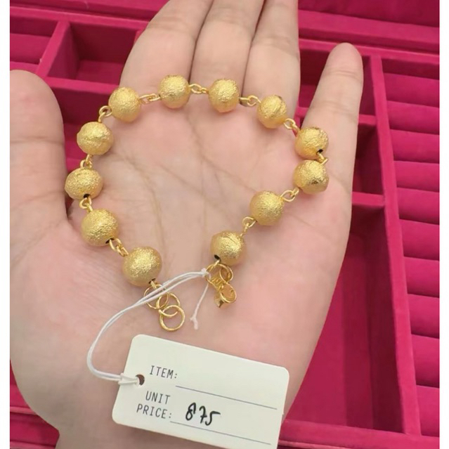 Perhiasan Premium gelang rantai bola lapisan emas 24k